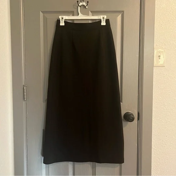 Helen Wang Brown Long Pencil Skirt Merino Wool Double Knit - Picture 7 of 8